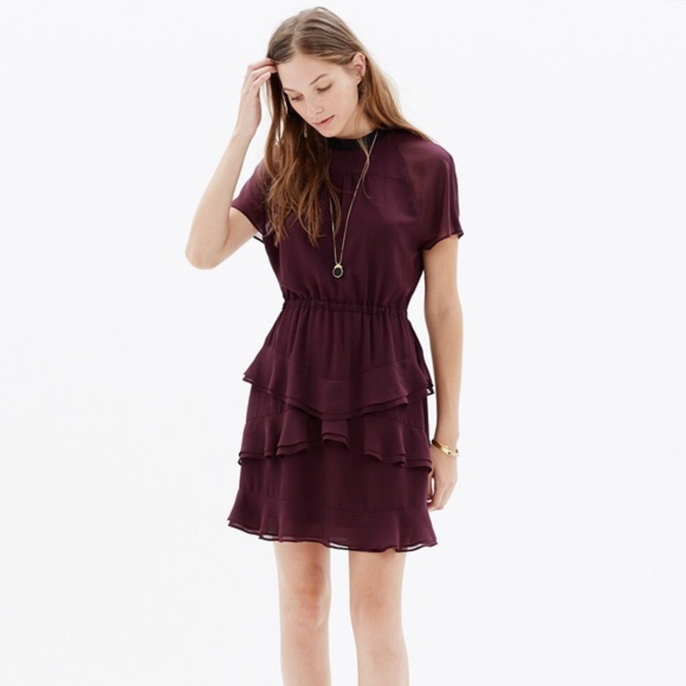 MADEWELL Radiant Dress Maroon sz 4 NEW